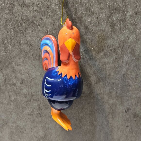 Set Of 4 Ceramic Animal Ornaments  Deer Rooster Cow Sheep Farm Christmas Decor - Picture 8 of 10